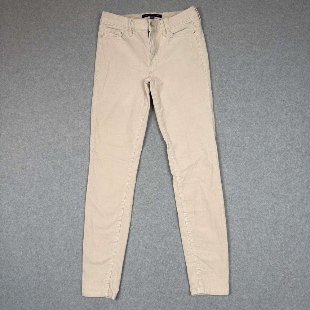 Tommy Hilfiger Greenwich Skinny Corduroy Pants Womens 2 Tan Beige Stretch Slim